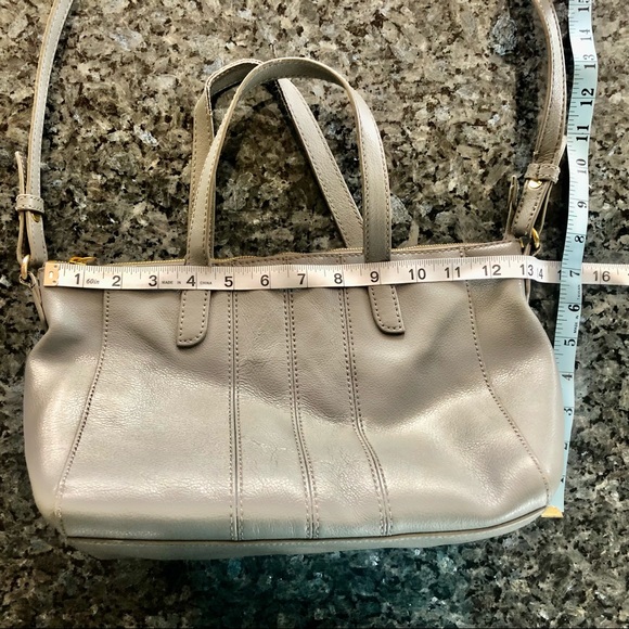J CREW Factory Gray Leather Crossbody/Satchel Bag - Picture 12 of 16